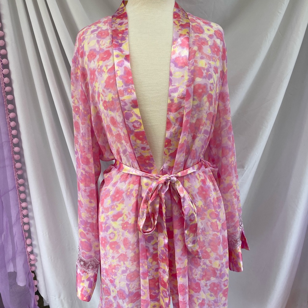 Delicates Pink and Yellow Floral Robe